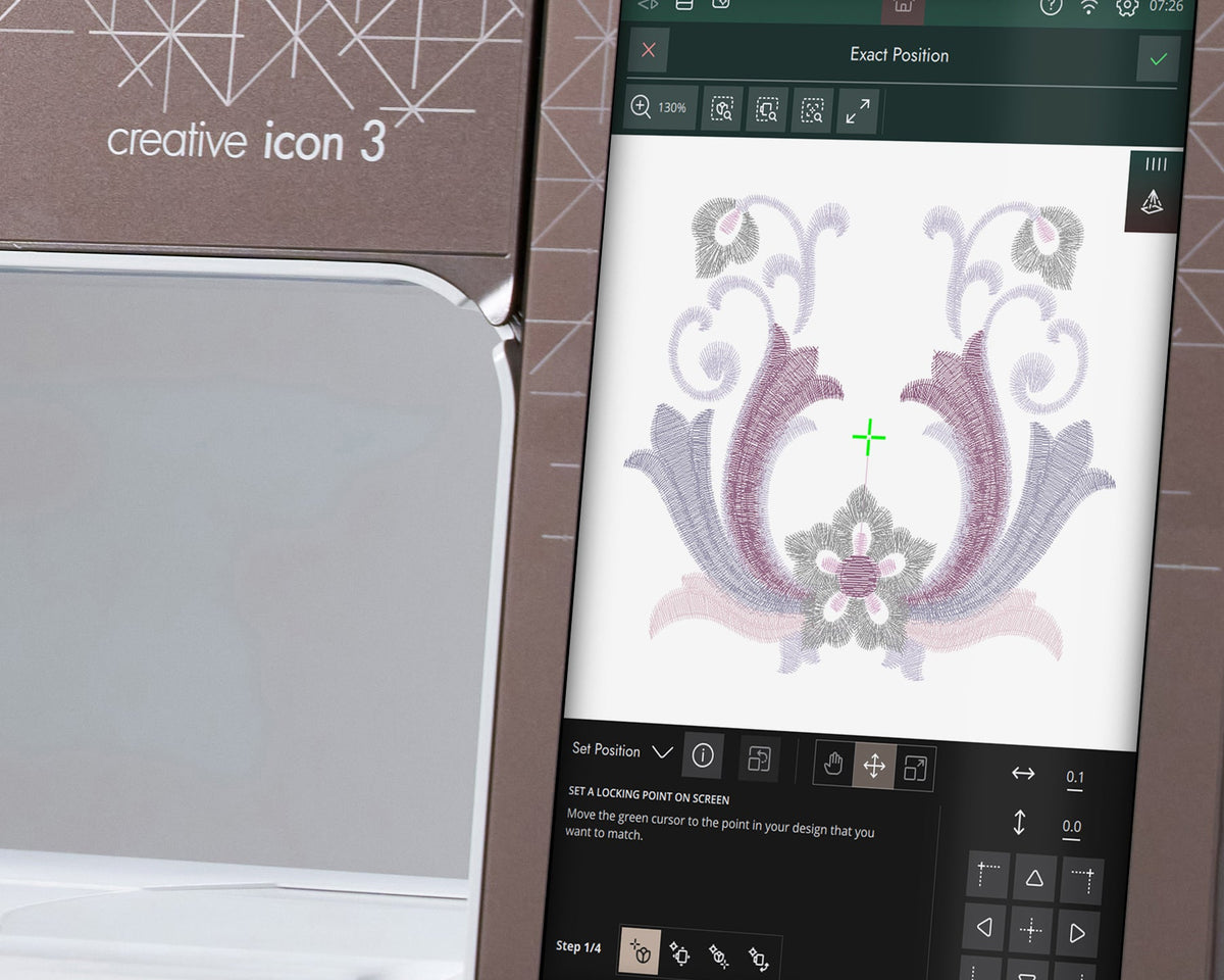 Exact Position with scaling on the PFAFF creative icon 3