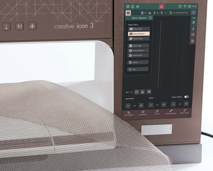 Fabric selection screen on the PFAFF creative icon 3