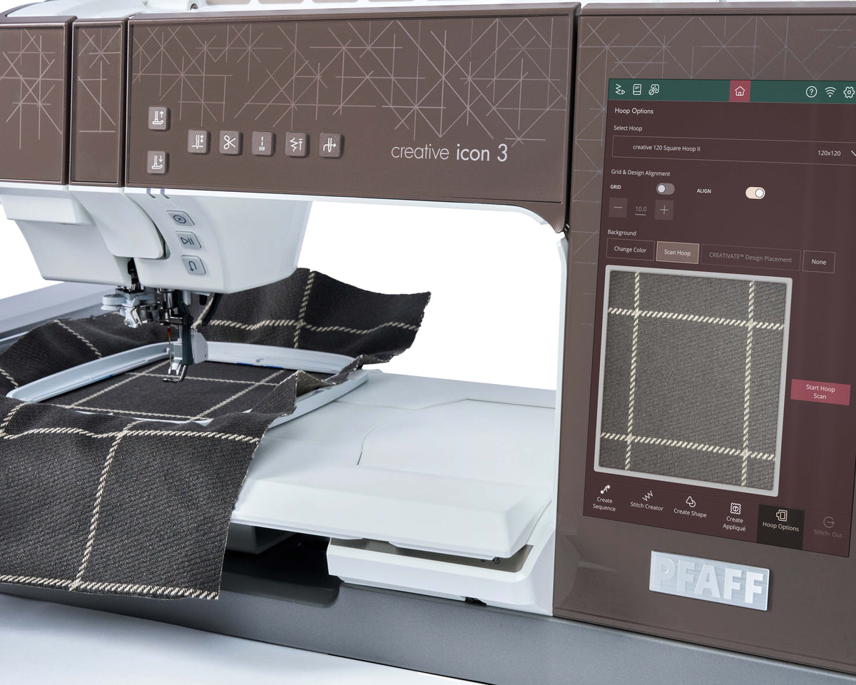 Hoop scanning on the PFAFF creative icon 3 screen