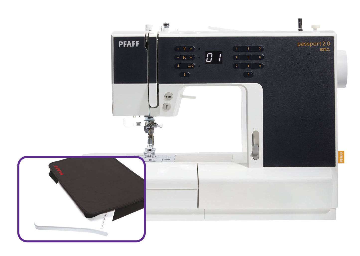 Pfaff Passport 2.0 Compact Sewing Machine with Free Extension Table (821035096)