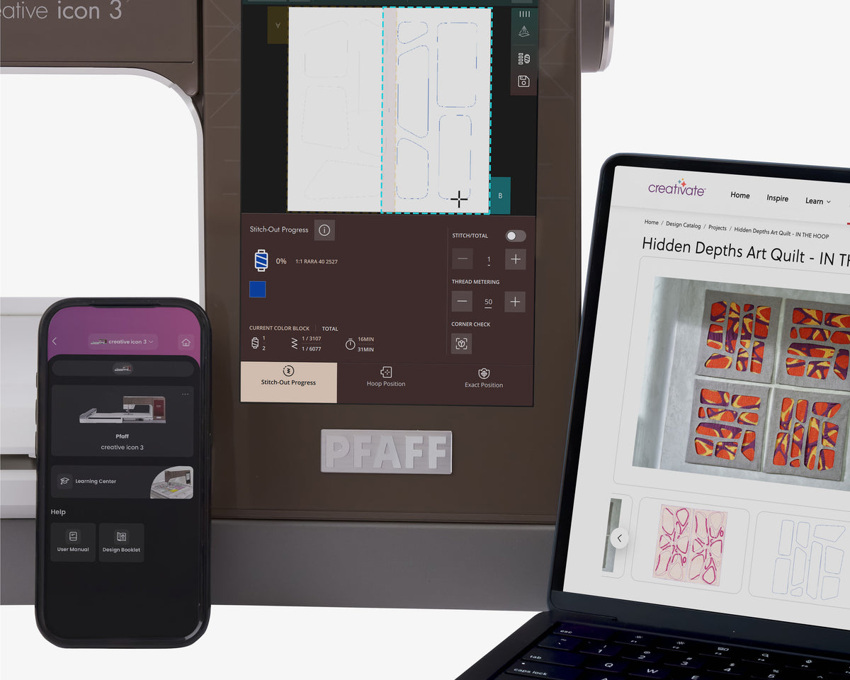 PFAFF creative icon 3 connected to the CREATIVATE ecosystem