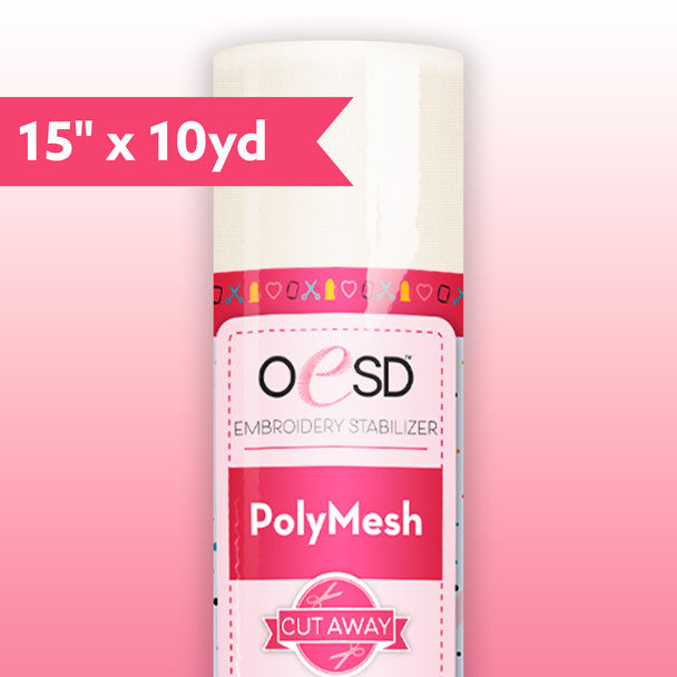 OESD PolyMesh CutAway, White - 15" x 10 yds