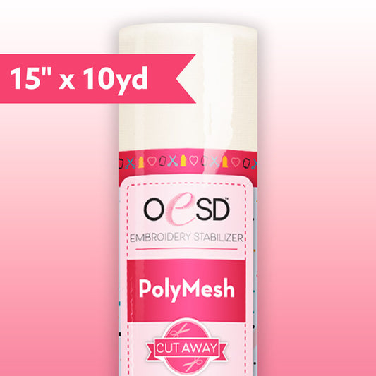 OESD PolyMesh CutAway, White - 15" x 10 yds