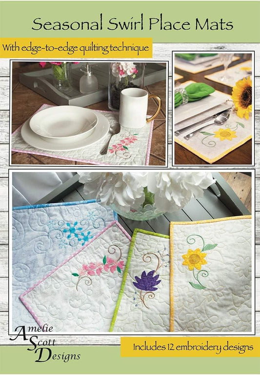 Edge-to-Edge Quilted Seasonal Swirl Place Mats Class