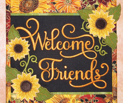 Welcome Friends Wall Hanging Embroidery Design Collection