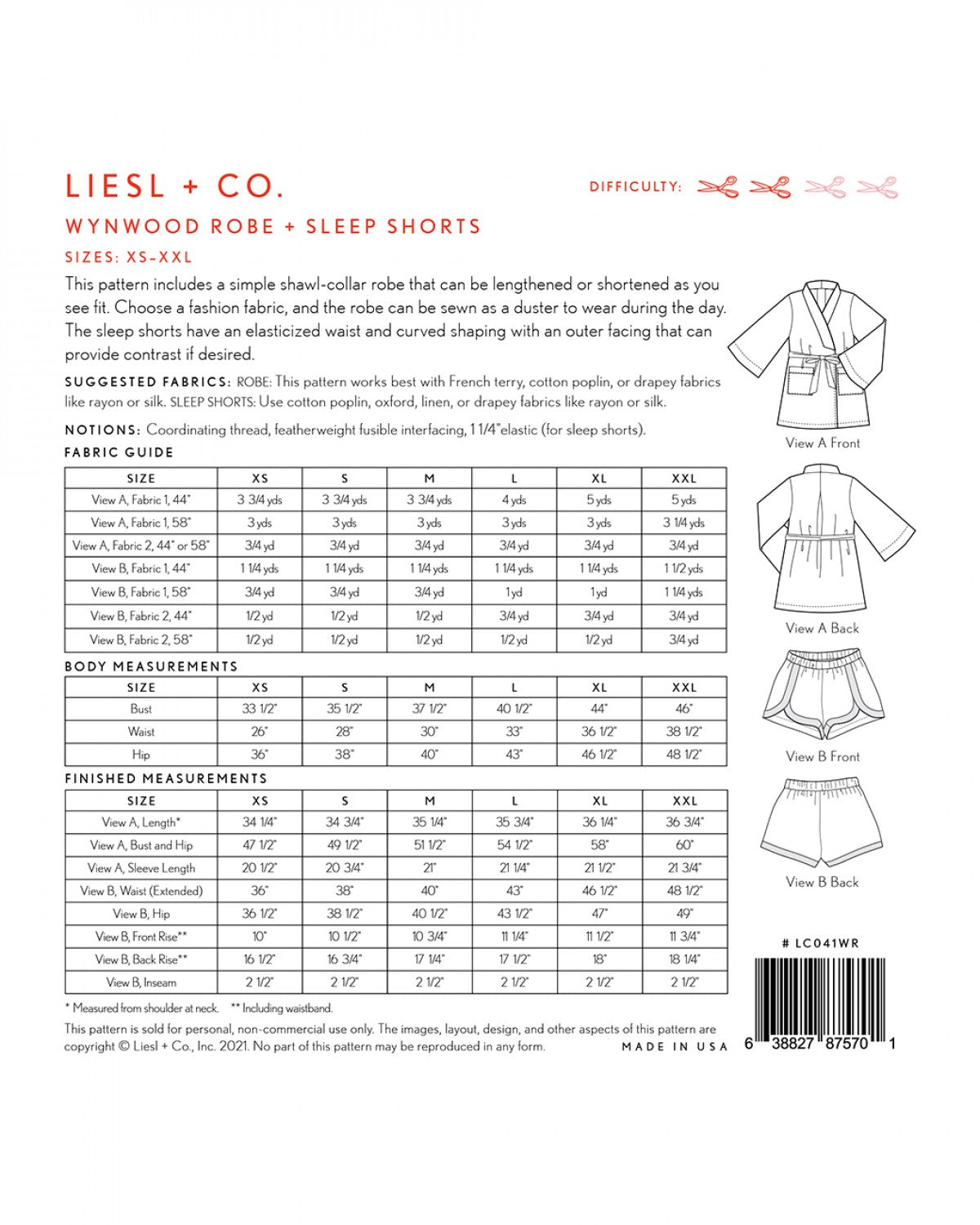 Wynwood Robe + Sleep Shorts Pattern – Quality Sewing & Vacuum