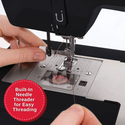 Singer Heavy Duty 4432 Black built-in needle threader at the needle