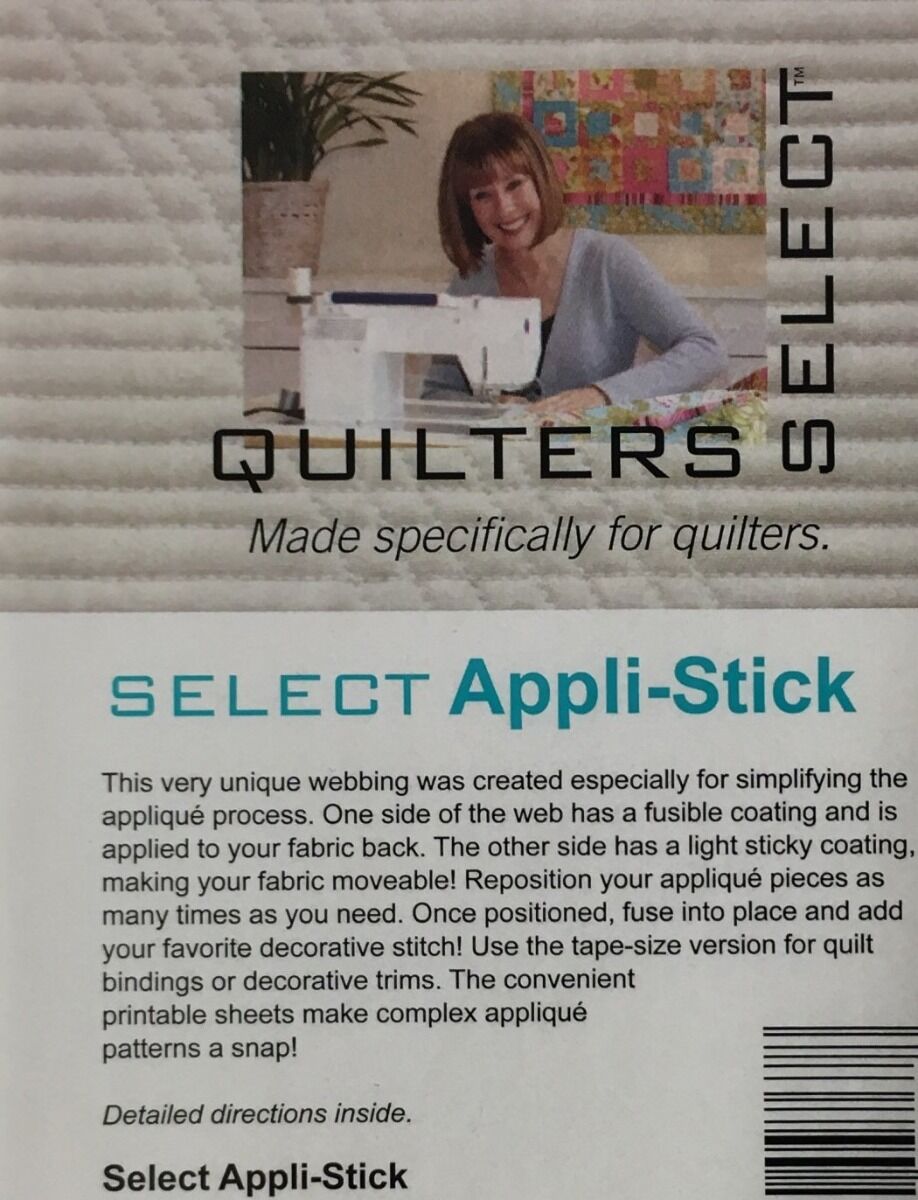 Quilter's Select Appli-Stick -25 Sheets - 8.5" x 11",Quilter's Select Appli-Stick -1/4 x 25yrds,Quilter's Select Appli-Stick -1/2" x 25yrds,Quilter's Select Appli-Stick -1" x 10 yrds,Quilter's Select Appli-Stick -1" x 10 yrds