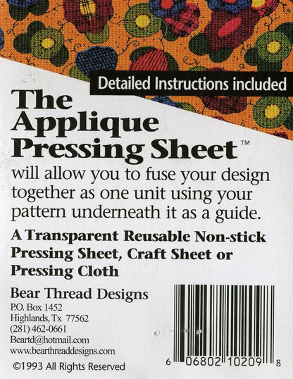 Applique Pressing Sheet 18 x 20,Applique Pressing Sheet 18 x 20 Package Front,Applique Pressing Sheet 18 x 20 Package Back