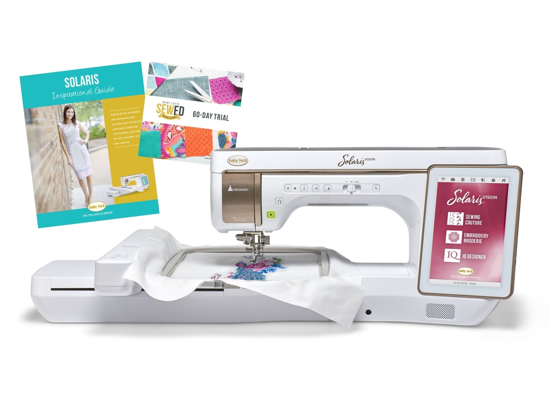 Baby Lock Solaris Vision Sewing, Quilting & Embroidery Machine - with FREE Online Classes & Inspirational Guide (BA-LOK60D + STWB-BLSA)