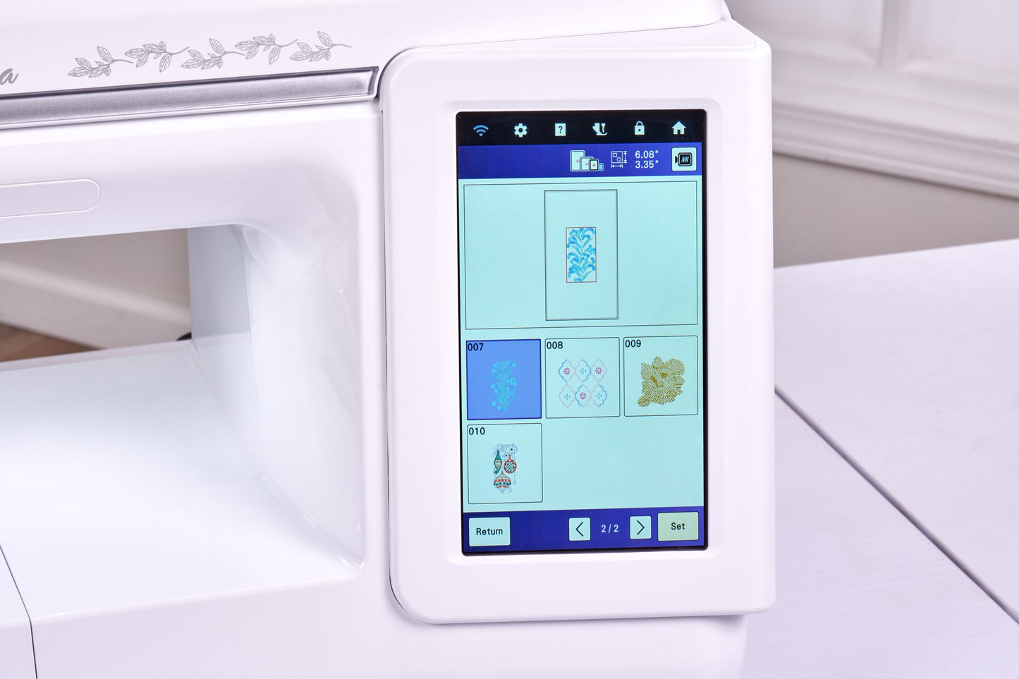 French knot embroidery designs stitched on the Baby Lock Ursa