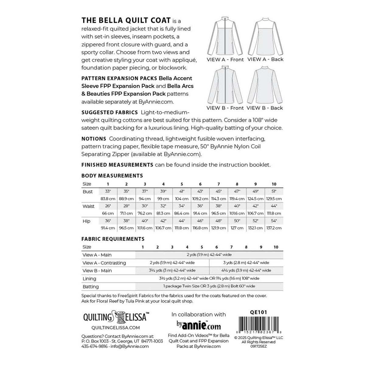 Bella Quilt Coat Pattern