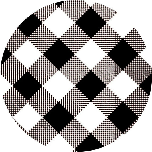 Black Gingham Fabric - Laminated Cotton - by the 1/2 yard