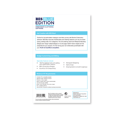 Beis Lettering Brother BES Blue Embroidery & Lettering Software