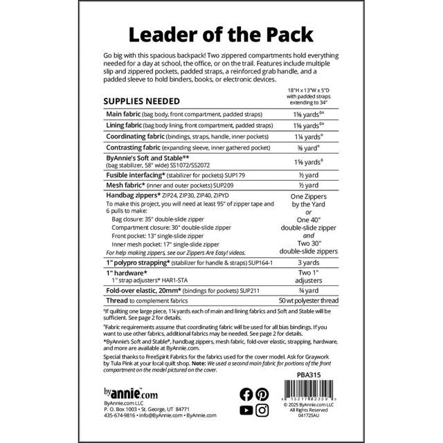 ByAnnie's Leader of the Pack Pattern