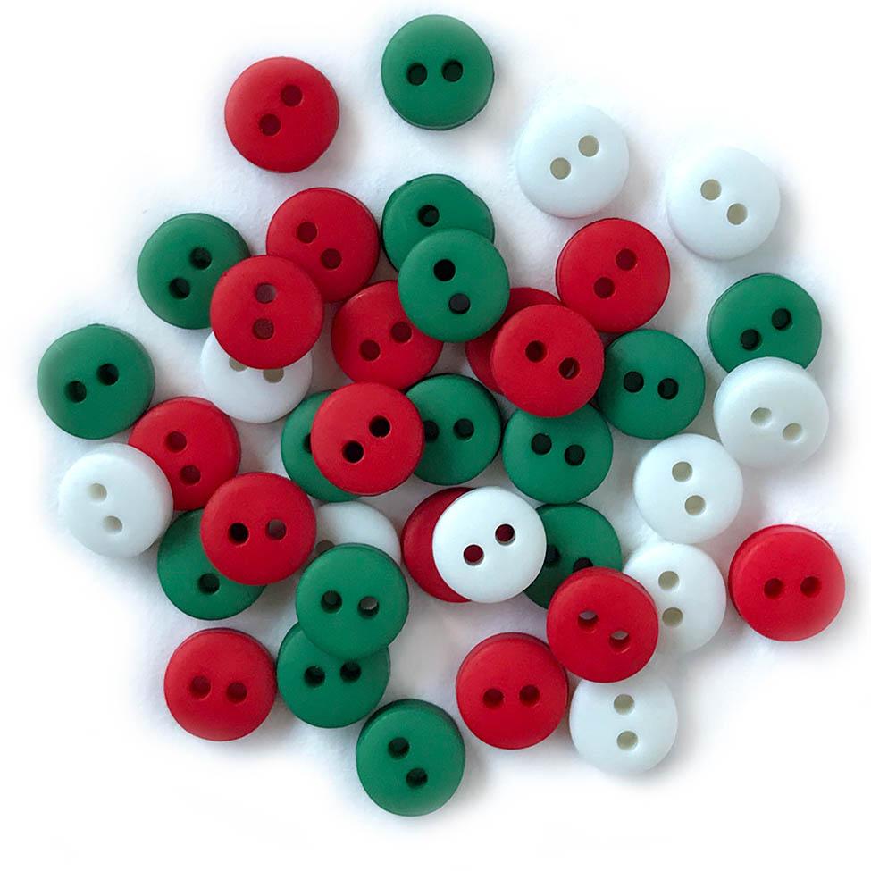 Buttons Galore Tiny Buttons, 1/4in - Black or Christmas