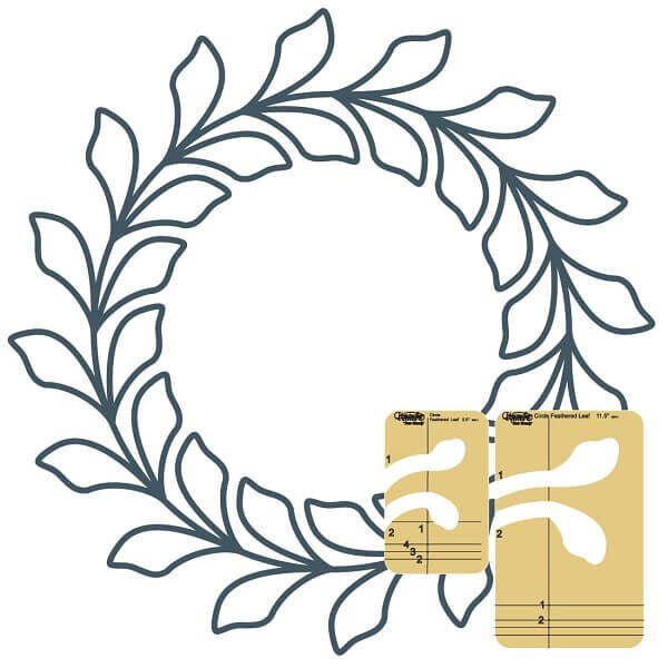 Circle Wreath Feathered Leaf Template Set of 2 by Westalee Designs