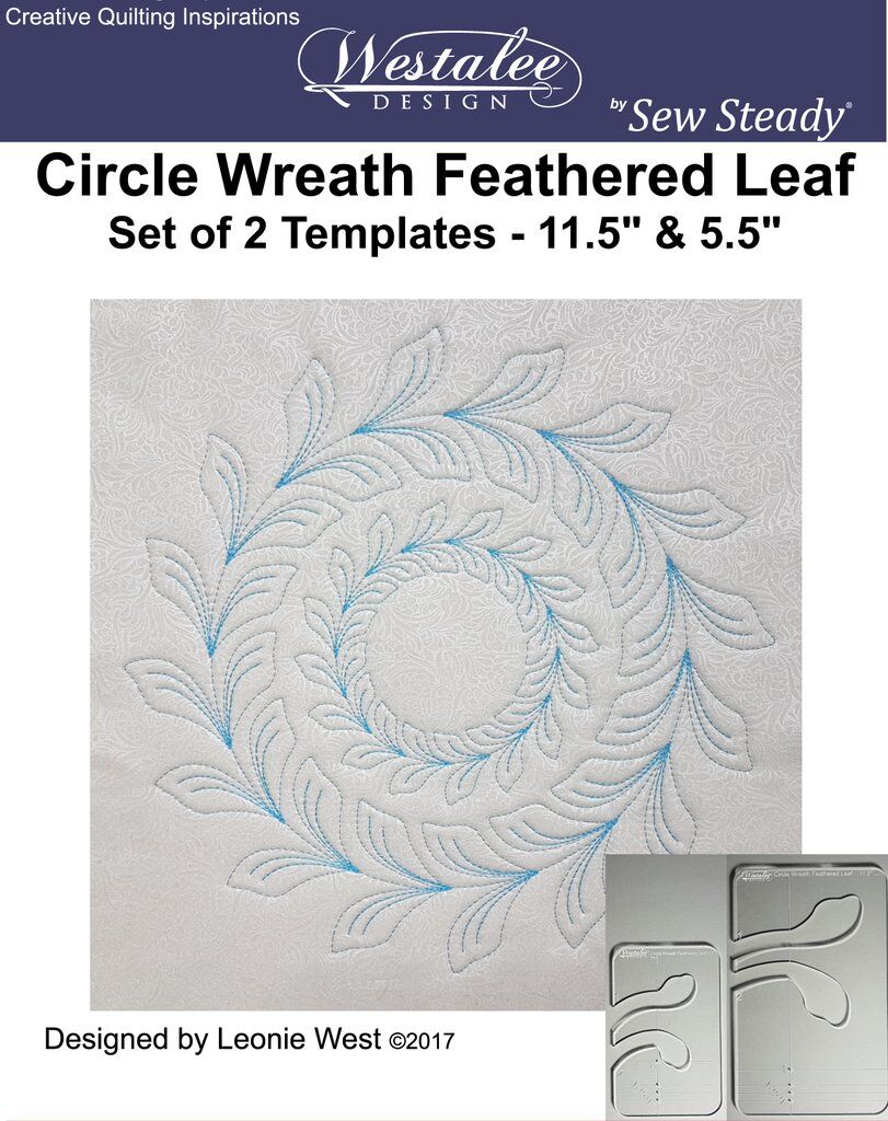 Circle Wreath Feathered Leaf Template Set of 2 by Westalee Designs