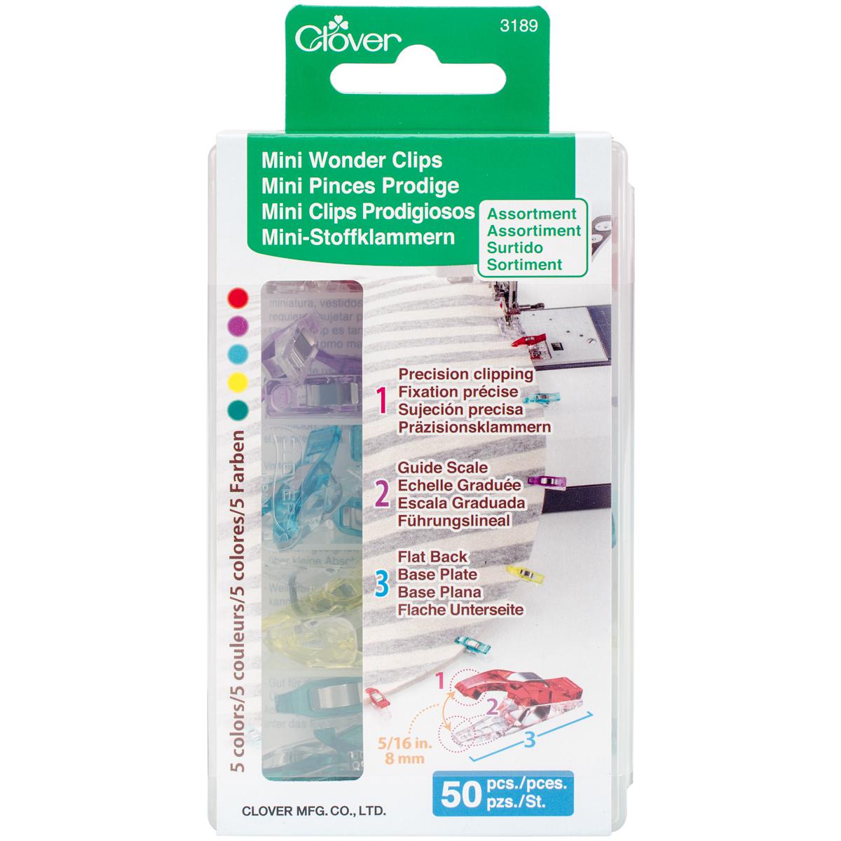 Clover Mini Wonder Clips Multi-Color 50 Pack