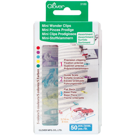 Clover Mini Wonder Clips Multi-Color 50 Pack