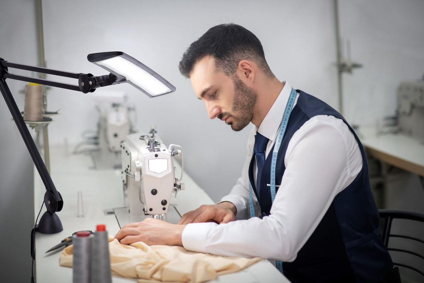 Daylight Lumi LED Task Light Desk Lamp with Clamp Limited Edition Satin Black - Quality Sewing & Vacuum