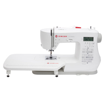 Singer C7290Q sewing and quilting machine with extension table, front view