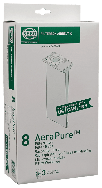 Computer E Filter Box SEBO Filter Bag Box E | 8 Bags for Airbelt E-Series
