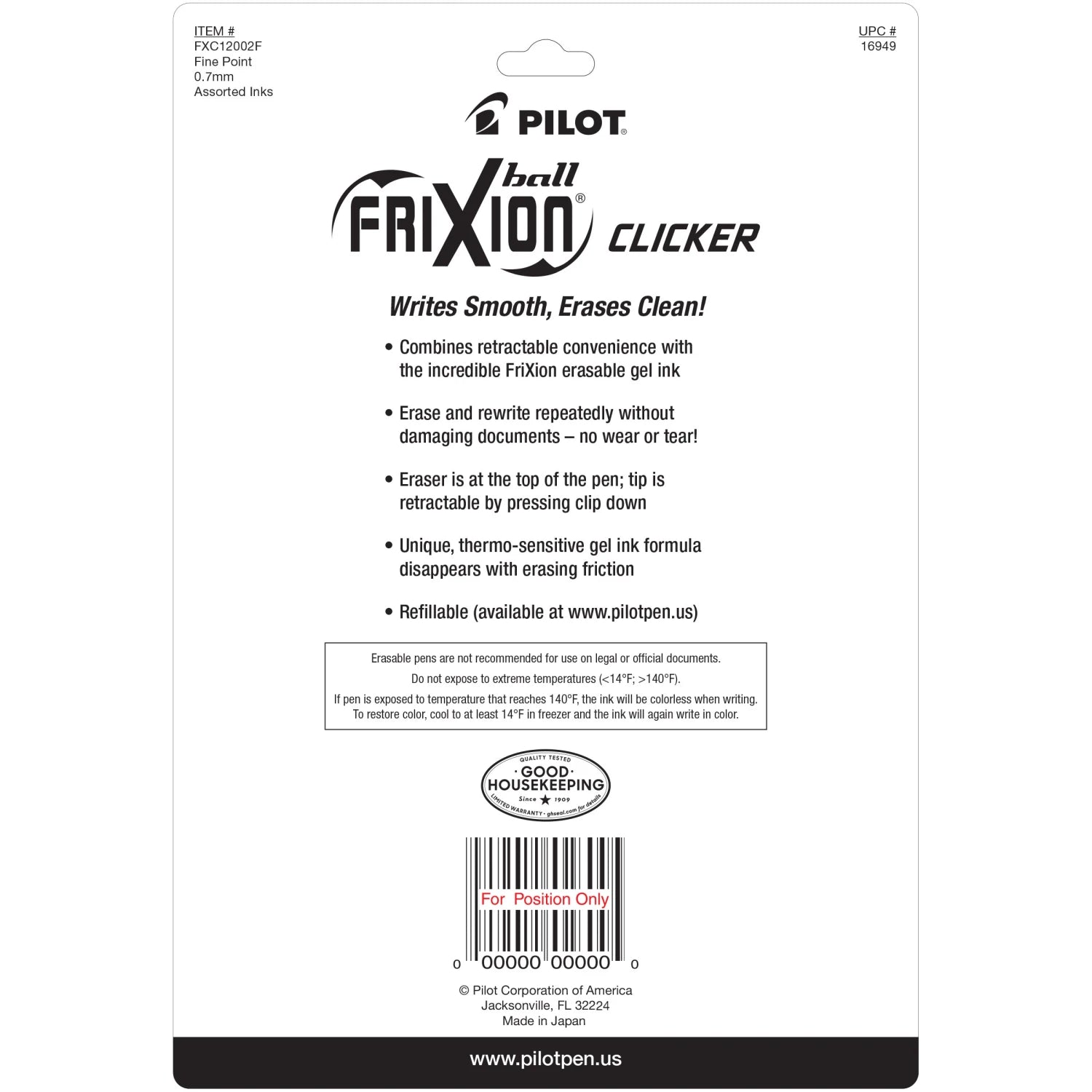 Frixion Clicker 12pk Assortment