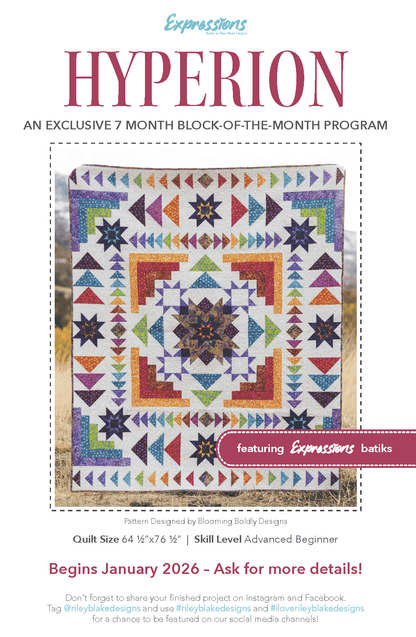 FULL SERIES: Hyperion Quilt Block of the Month Class