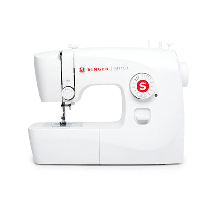 Singer M1150 white sewing machine, front view