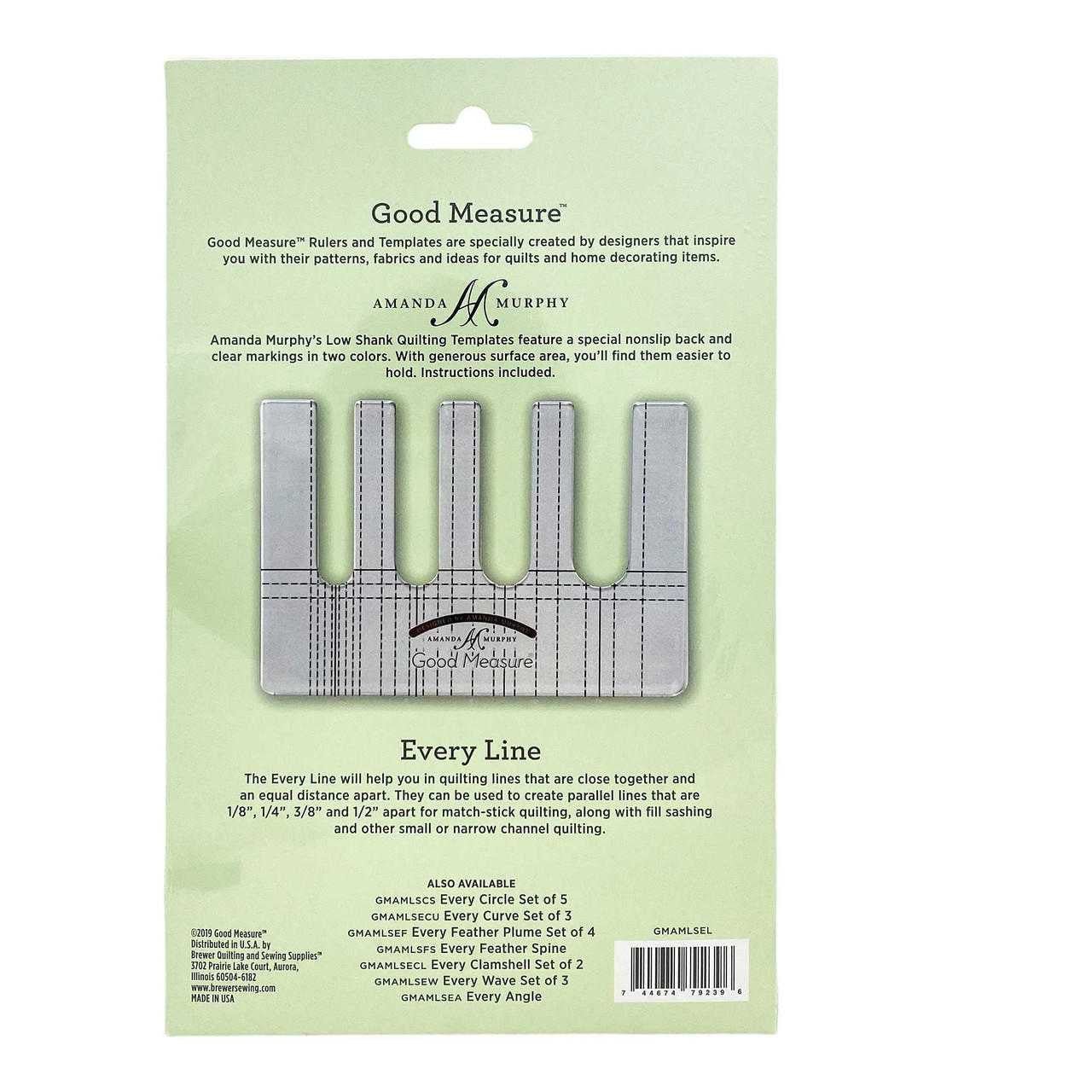 Good Measure Every Line Low Shank Quilting Ruler Template