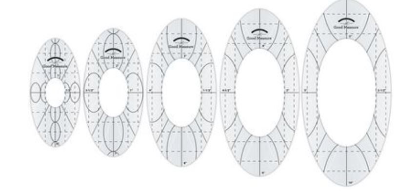 Good Measure Every Oval Low Shank Quilting Ruler