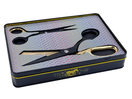 Tula Pink Limited Edition Black & Gold Scissor Tin