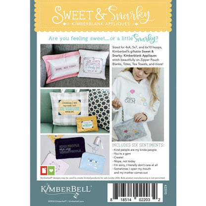 Kimberbell Sweet and Snarky: Kimberblank Appliques