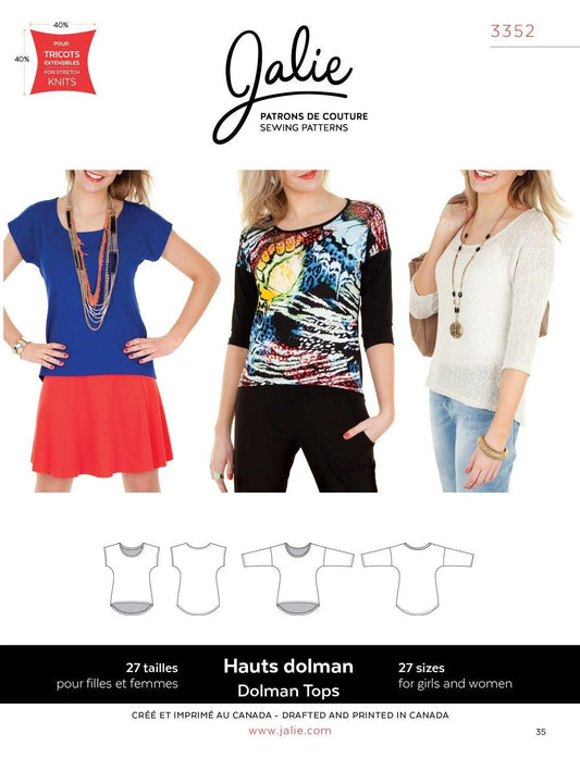 Jalie Dolman Knit Top Class - Quality Sewing & Vacuum