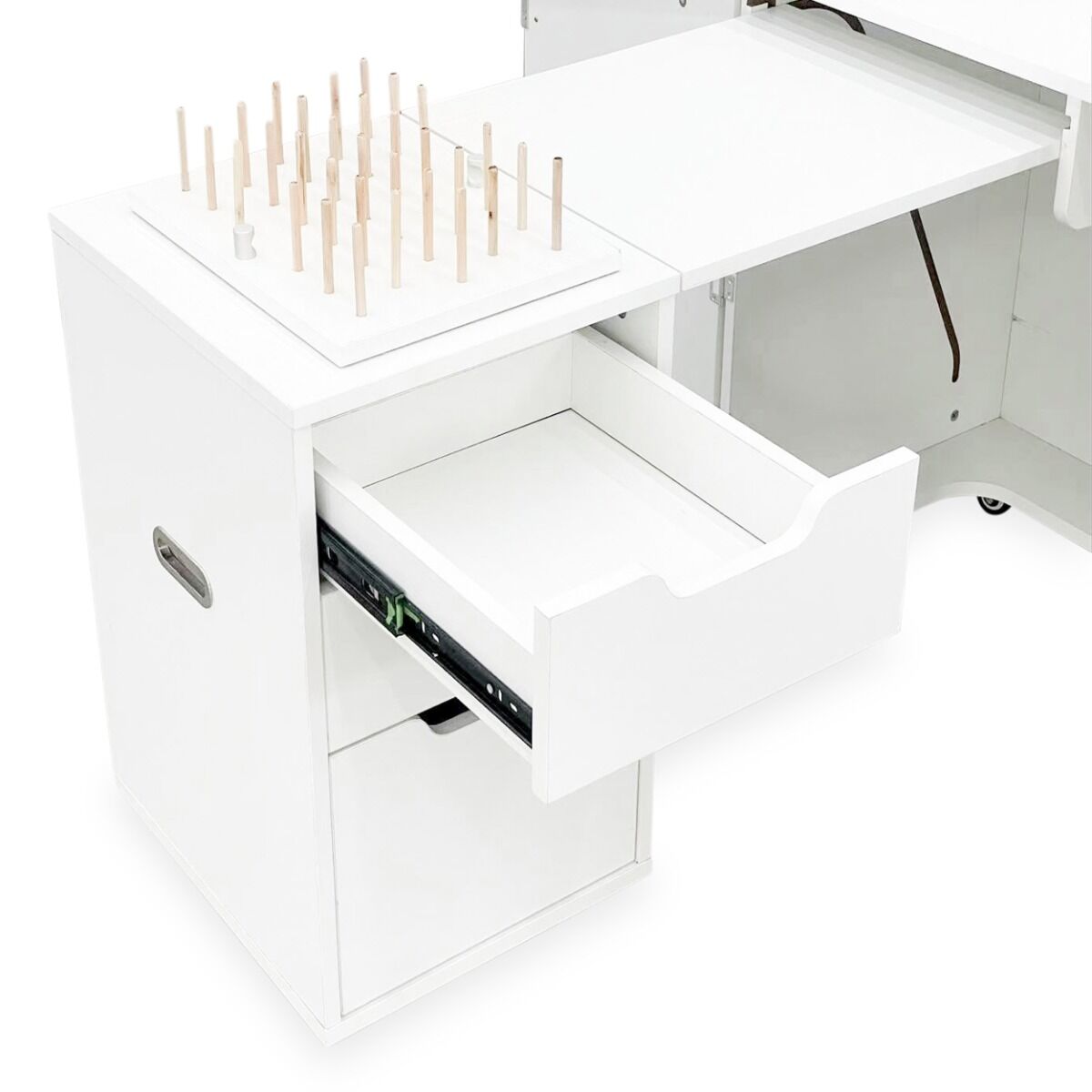 Kangaroo Outback XL Hydraulic Lift Sewing Cabinet in White