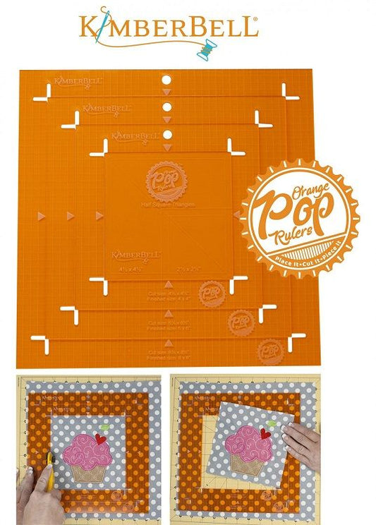 KimberBell Orange Pop Rulers Square Set KDTL101 - Quality Sewing & Vacuum