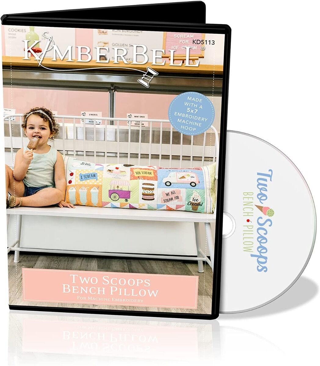 Kimberbell Two Scoops Bench Pillow Machine Embroidery CD