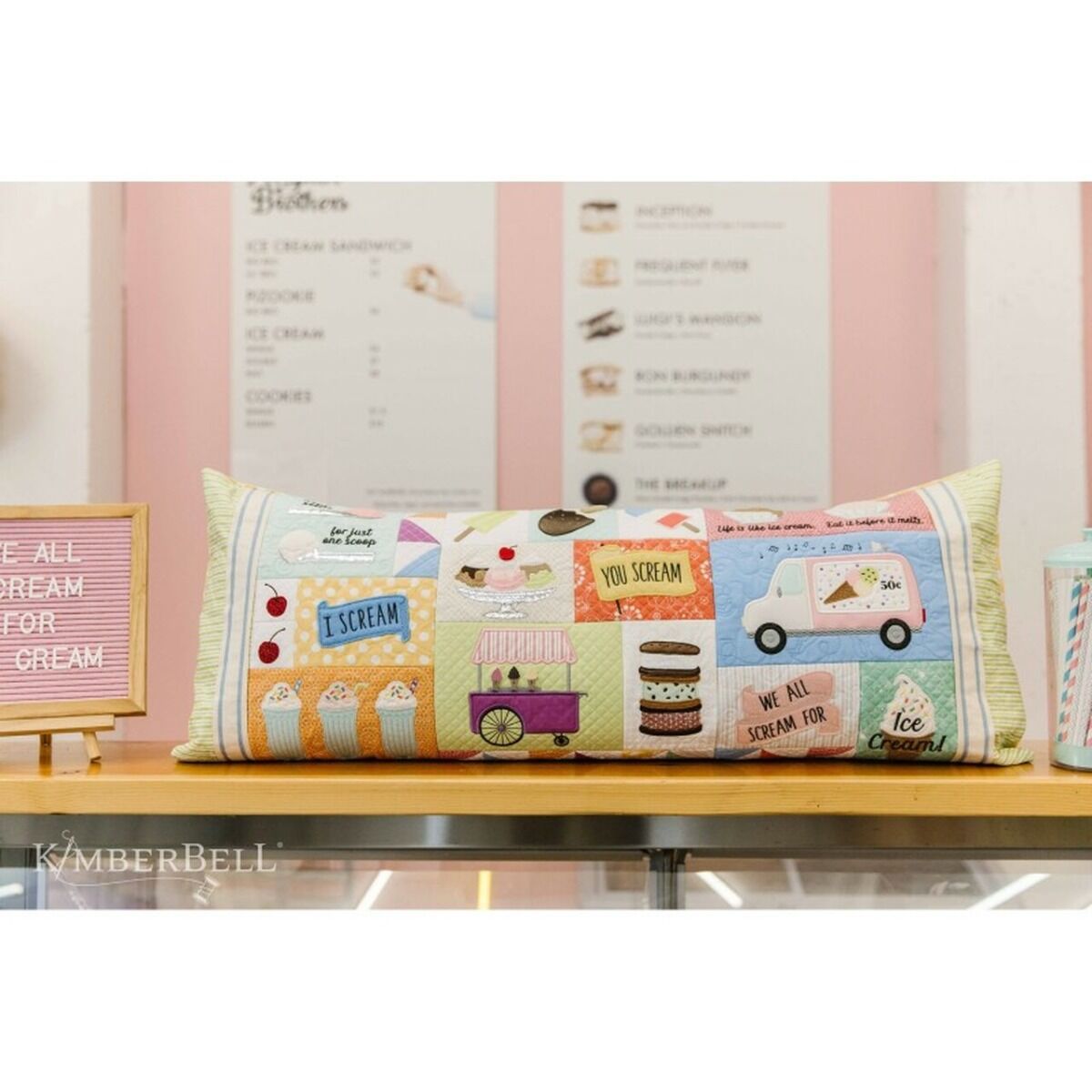 Kimberbell Two Scoops Bench Pillow Machine Embroidery CD