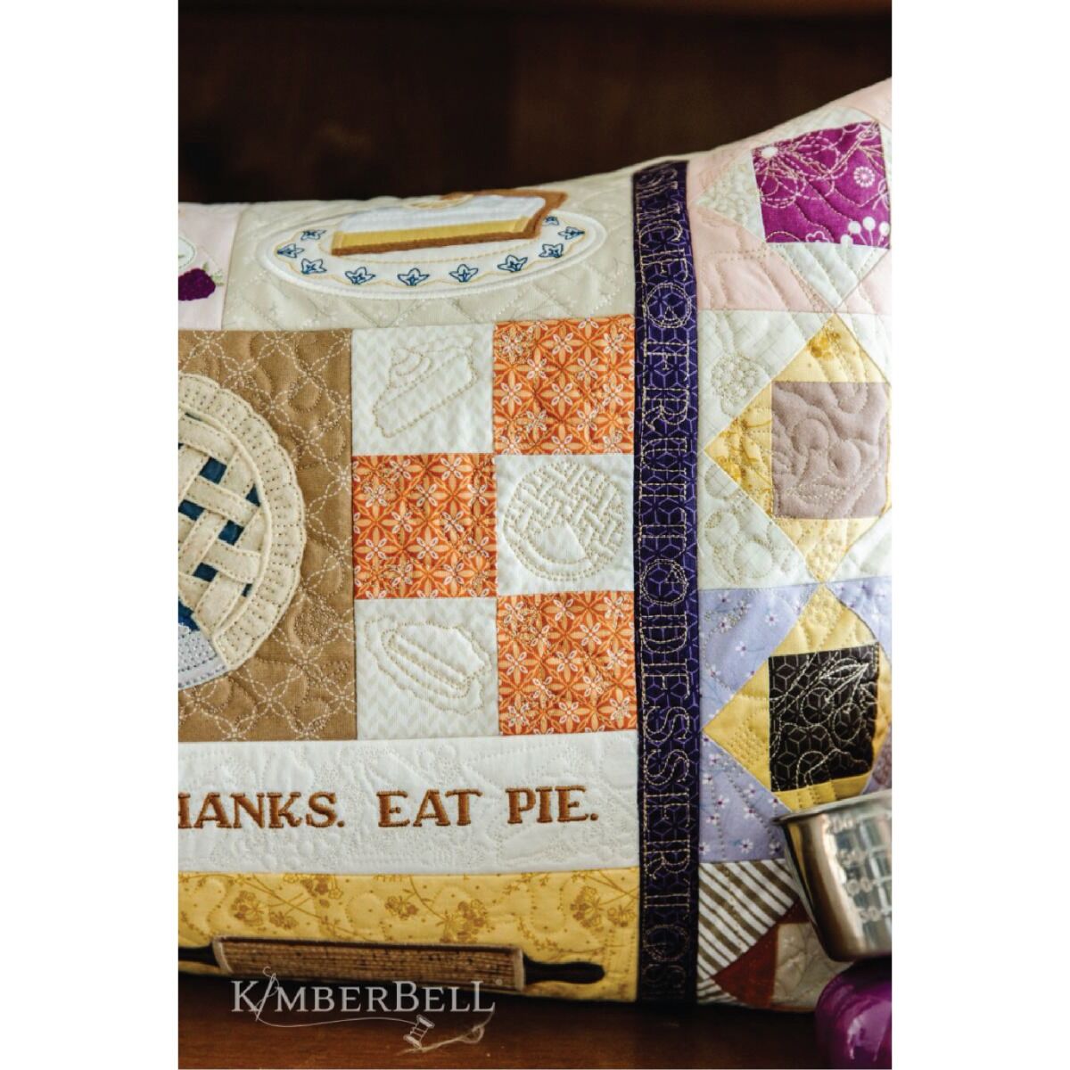 Kimberbell’s Sweet as Pie Bench Pillow Machine Embroidery Pattern