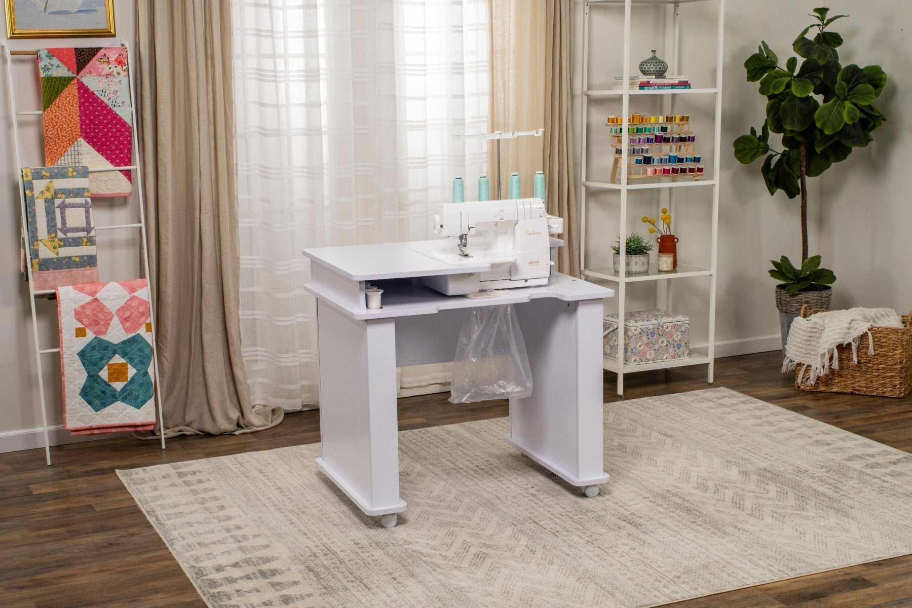 W001 Koala Serger Studio – Organized Sewing Workspace