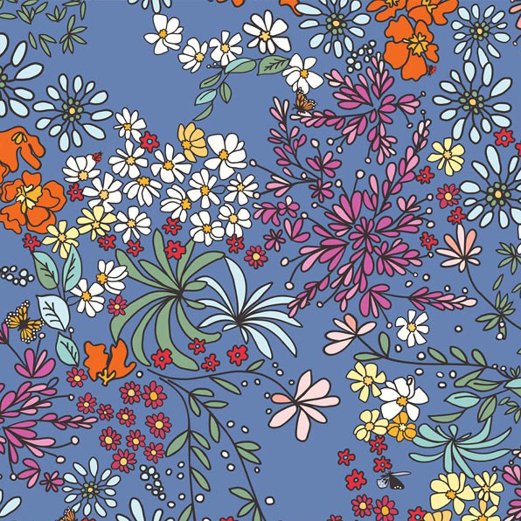 Laminated Cotton - Butterfly Garden (1 Yard Cuts)