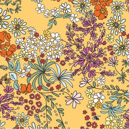 Laminated Cotton - Golden Garden (1 Yard Cuts)