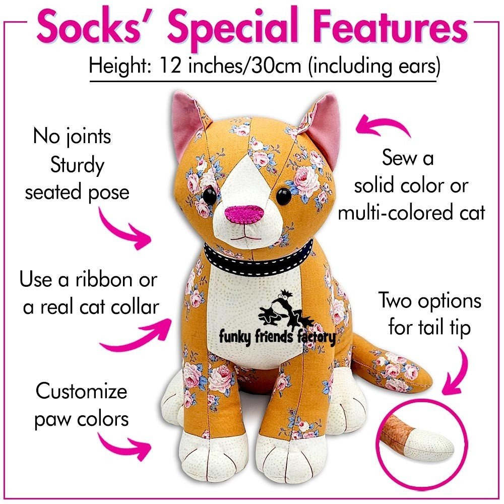 Learn to Sew Plushies Class: Socks the Sitting Cat