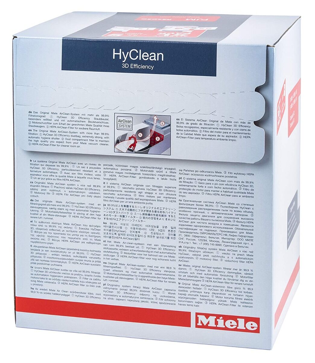 Miele Allergy XL Pack - 8X Airclean 3D FJM Vacuum Bags +1 Hepa Filter SF-HA 50