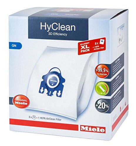 Miele Allergy XL Pack - 8x Airclean 3D GN Vacuum Bags +1 Hepa Filter SF-HA 50