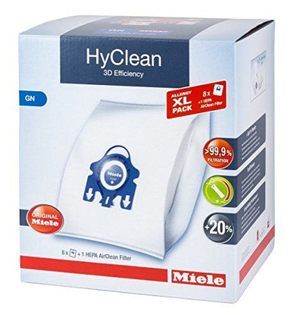 Miele Allergy XL Pack - 8x Airclean 3D GN Vacuum Bags +1 Hepa Filter SF-HA 50