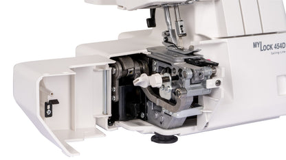 Janome MyLock 454D Sailing Line serger looper area with the cover open