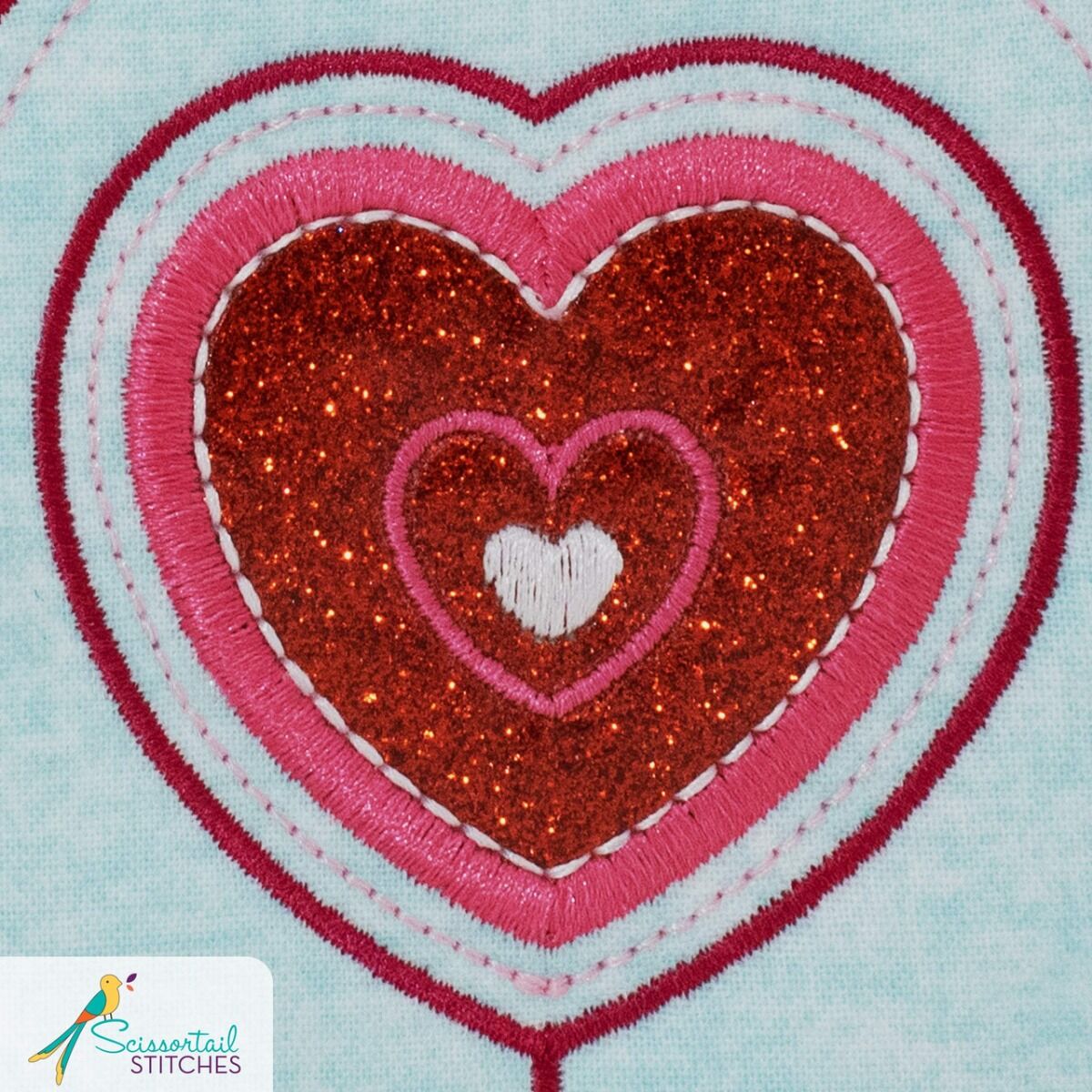 OESD Freestanding Valentine's Mailbox Embroidery Design on USB