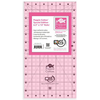 Quilters Select Pink Non-Slip Ruler by Poppie Cotton (4 Sizes)